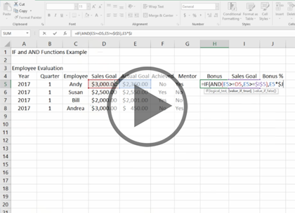 Microsoft Excel 2016 Data Analysis, Part 1: Functions and Formulas