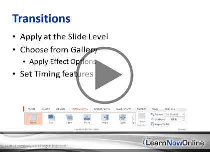 Microsoft PowerPoint 2016, Part 4: Presentations