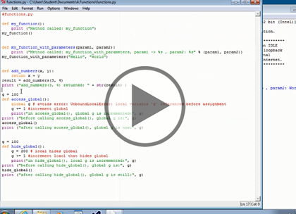 Python 3, Part 4: Functions and Classes
