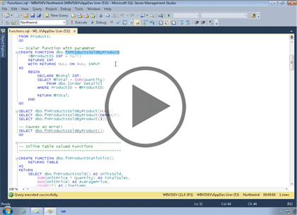 SQL 2012 Developer, Part 03: Functions
