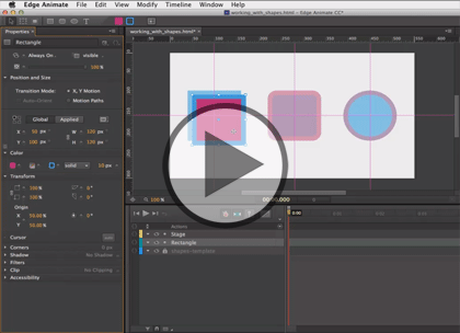 Edge Animate CC, Part 2: Shapes and Text