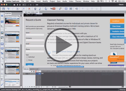 Adobe Captivate 7, Part 5: Sidelet and Effects