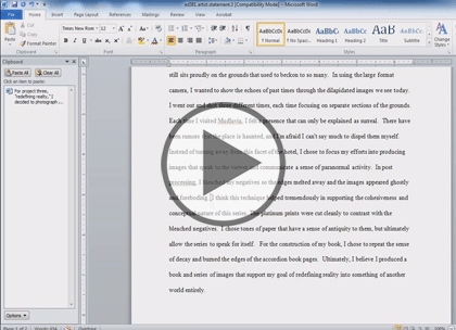 Word 2010, Part 1: Editing and Formatting Text